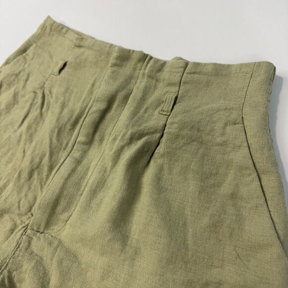 Abercrombie & Fitch Tailored Pleated Front Shorts Womens Size S Tan High Rise - Picture 3 of 9